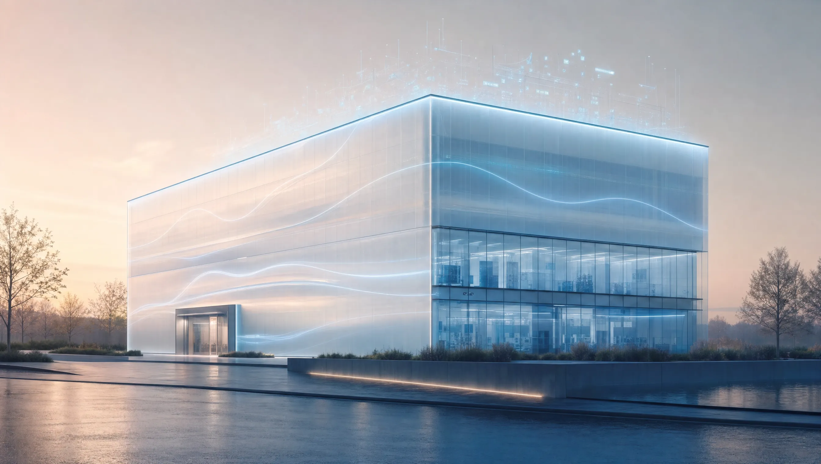 Utiliteitspand omhuld door een beveiligingsarchitectuur