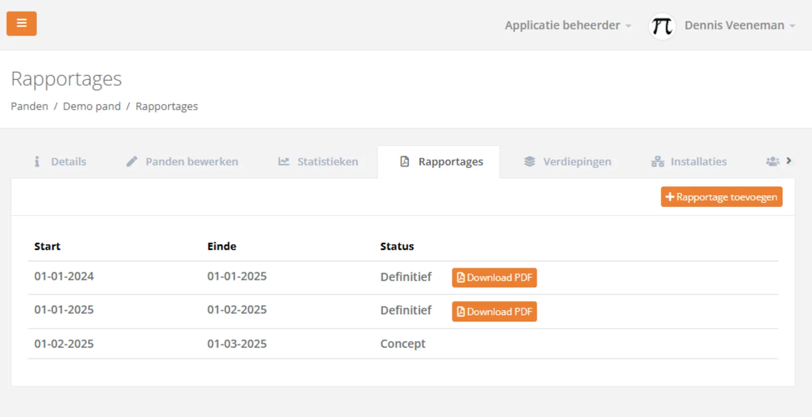 Rapportages die EPBD IV en Bbl vragen — Rapportages per pand in het ControllX dashboard
